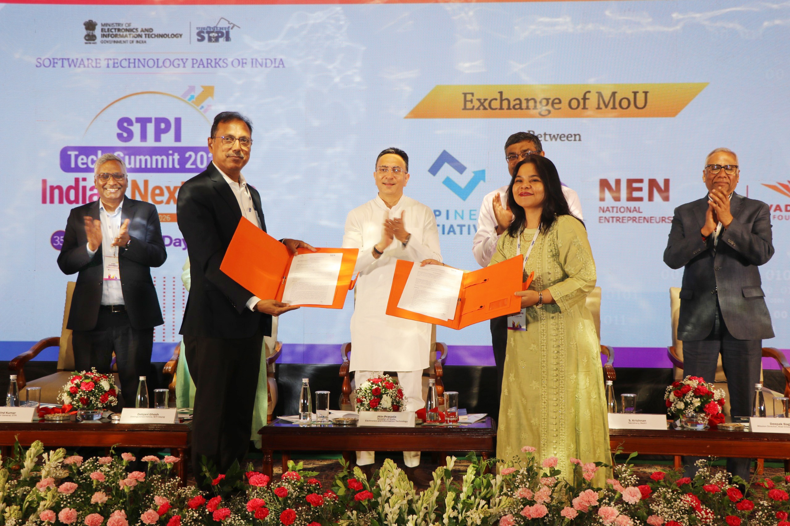 MoU Exchange - STPINEXT & Wadhwani Foundation